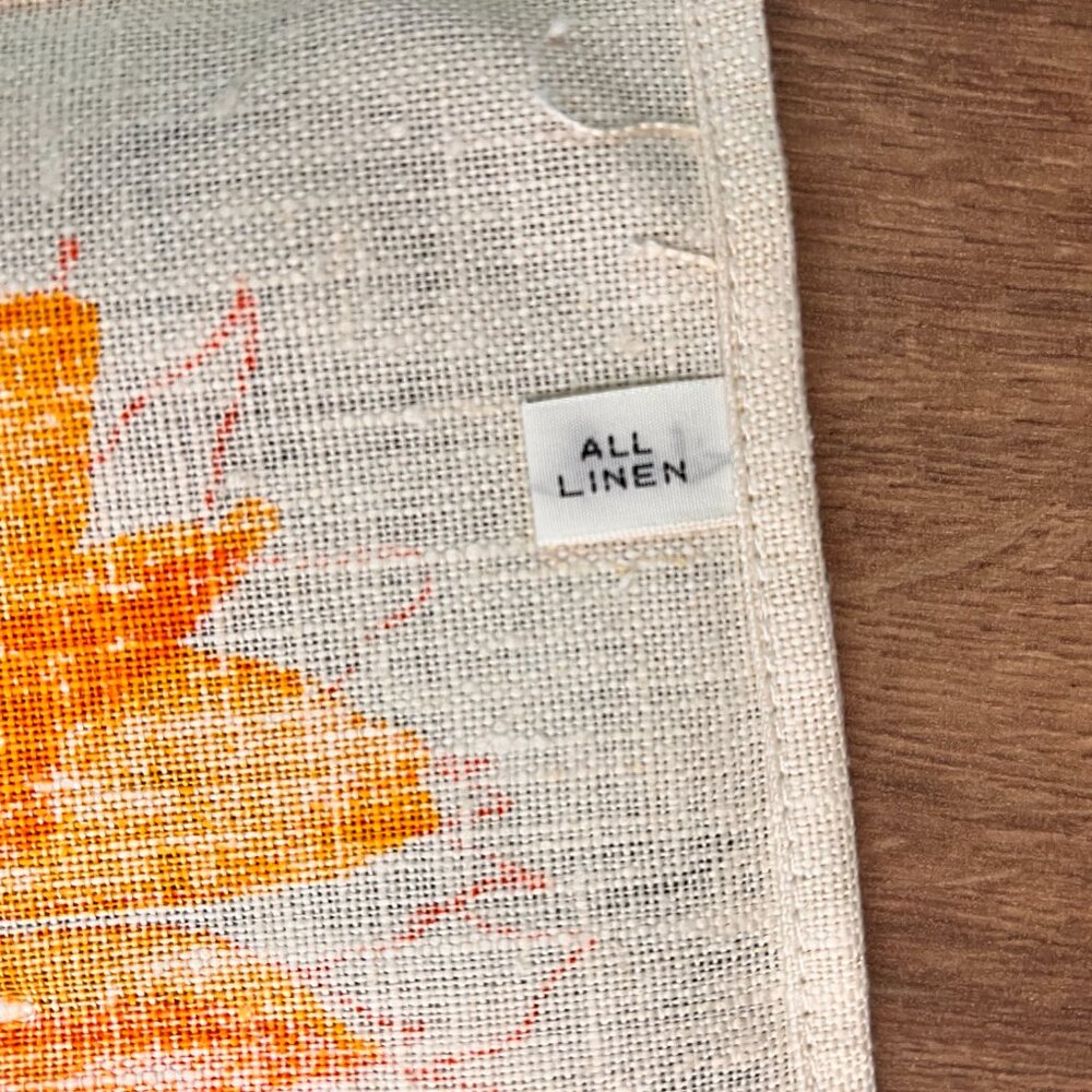 NWOT Vera Neumann Linen Orange Flower Vintage Inspired Towel - Picture 7 of 8